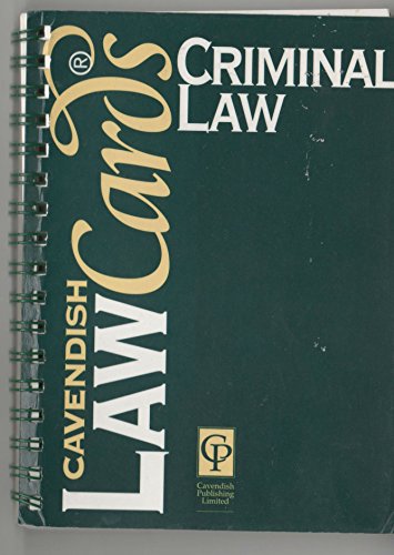 9781859413227: Cavendish: Criminal Lawcards