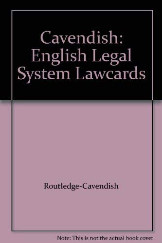 9781859413234: Cavendish: English Legal System Lawcards