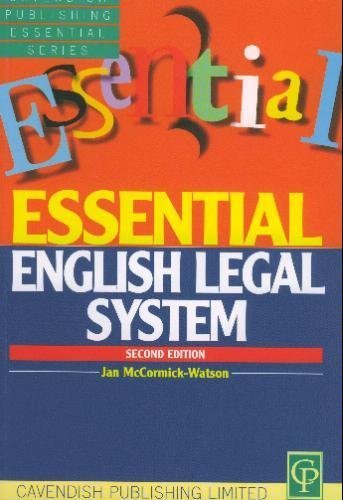 English Legal System (Essential) (9781859413616) by Watson, Brian; McCormick-Watson, Jan; Bourne, Nicholas