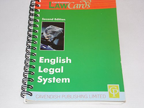 Beispielbild fr Cavendish: English Legal System Lawcards zum Verkauf von WorldofBooks