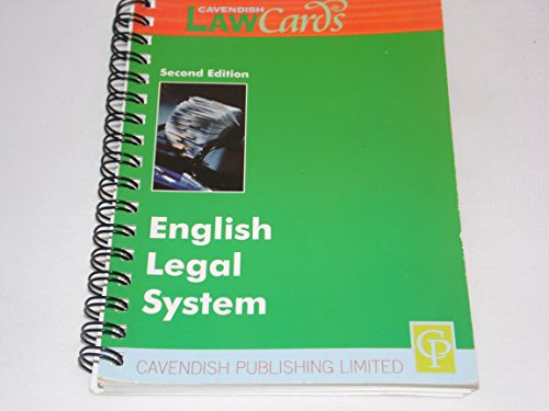 9781859415061: Cavendish: English Legal System Lawcards