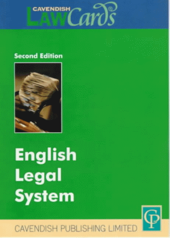 Stock image for Cavendish: English Legal System Lawcards for sale by WorldofBooks