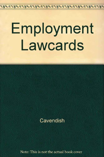 9781859415689: Cavendish: Employment Lawcards