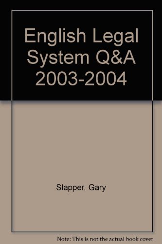 Imagen de archivo de English Legal System Q&A 2003-2004 (Questions and Answers) a la venta por Goldstone Books