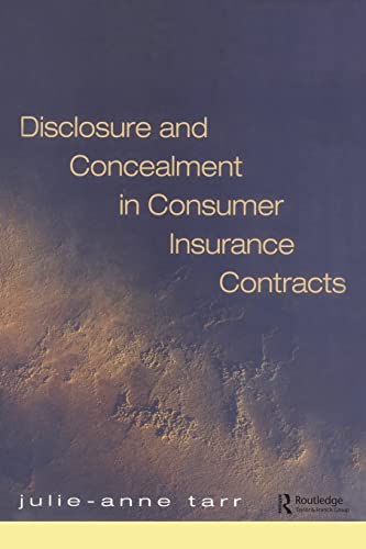 9781859417126: Disclosure and Concealment in Consumer Insurance Contracts