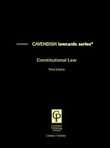9781859417164: Cavendish: Constitutional Lawcards
