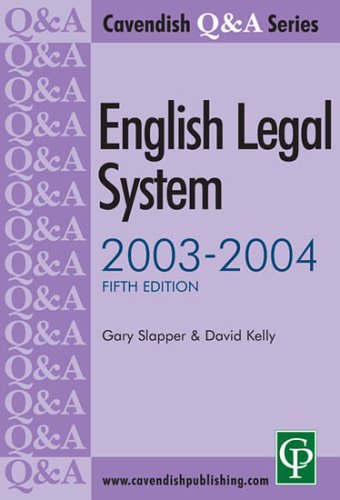 Imagen de archivo de English Legal System QA 2003-2004 (Questions and Answers) a la venta por GoldenWavesOfBooks