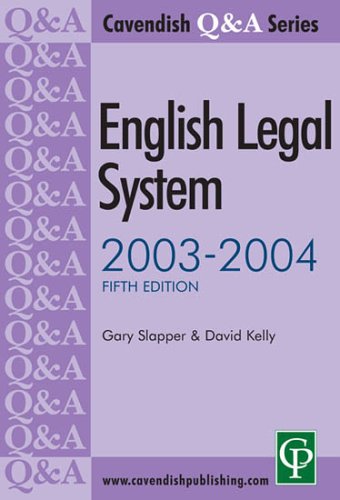 Stock image for English Legal System QA 2003-2004 (Questions and Answers) for sale by GoldenWavesOfBooks