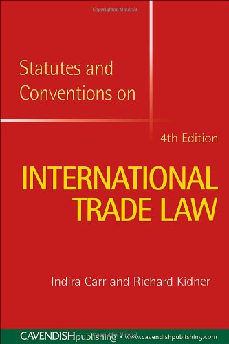 Imagen de archivo de Statutes and Conventions on International Trade Law a la venta por Better World Books Ltd