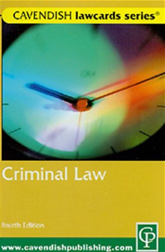 9781859418697: Cavendish: Criminal Lawcards