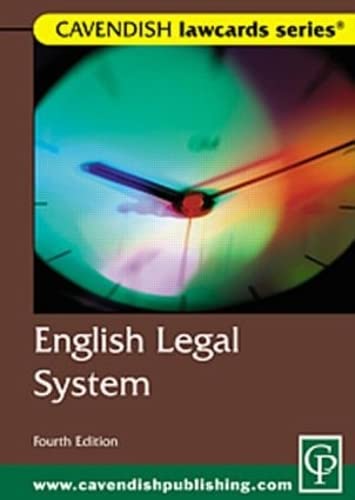 Stock image for Cavendish: English Legal System Lawcards for sale by MusicMagpie