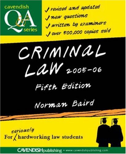 Stock image for Criminal Law Q&A 2005-2006 (Questions and Answers) for sale by AwesomeBooks
