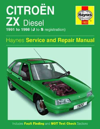 9781859601402: Citroen ZX Diesel 1991-93, 1905cc Service and Repair Manual (Haynes Service and Repair Manuals)