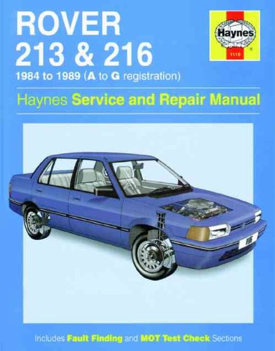 Beispielbild fr Rover 213 and 216 1984-89 Service and Repair Manual: 1116 (Haynes Service and Repair Manuals) zum Verkauf von WorldofBooks