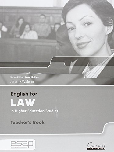 Imagen de archivo de ESAP LAW TEACHERS BOOK a la venta por Zilis Select Books