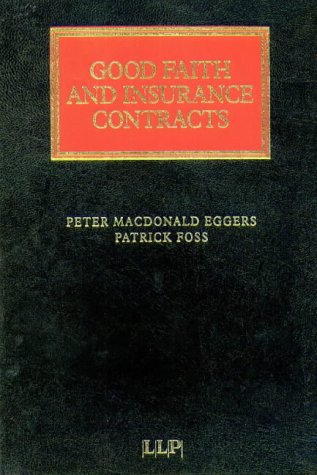 Stock image for Good Faith and Insurance Contracts Hb (Insurance Law Library) for sale by Griffin Books