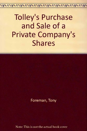 Tolley's Purchase and Sale of Private Company's Shares (9781860129100) by David Adams