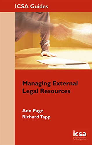 Beispielbild fr Managing External Legal Resources (ICSA Guides) zum Verkauf von AwesomeBooks