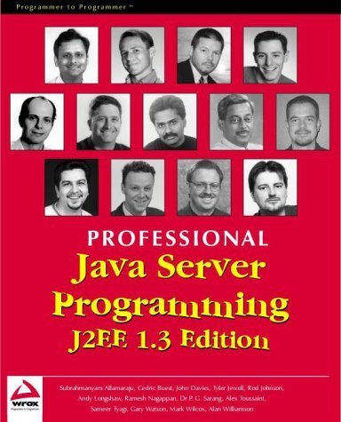 Beispielbild fr Professional Java Server Programming J2EE, 1.3 Edition zum Verkauf von HPB-Red