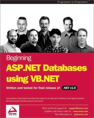 9781861006196: BEGINNING ASP.NET DATABASES US: Written and Tested for Final Release of .NET v.1.0