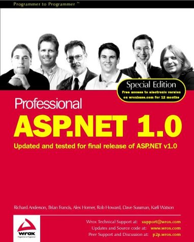 Beispielbild fr Professional ASP.NET 1.0: Special Edition: Updated and Tested for Final Release of ASP.NET v.1.0 (Programmer to programmer) zum Verkauf von WorldofBooks