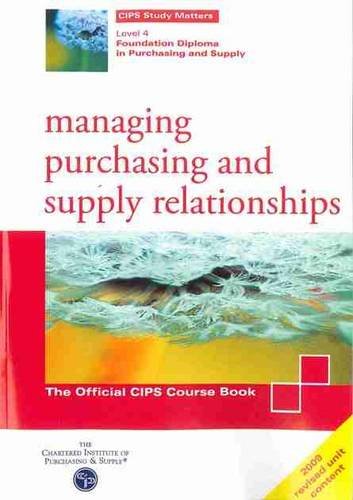 Beispielbild fr Managing Purchasing and Supply Relationships zum Verkauf von WorldofBooks