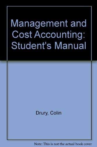 Imagen de archivo de Management and Cost Accounting: Student's Manual a la venta por WorldofBooks
