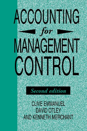 Beispielbild fr Accounting for Management Control zum Verkauf von AwesomeBooks