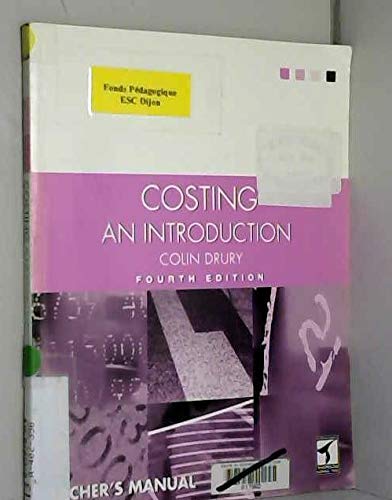 9781861522771: Costing: an Introduction (teacher's manual)