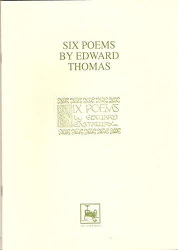 Six Poems by Edward Thomas (9781861741547) by Edward Eastaway