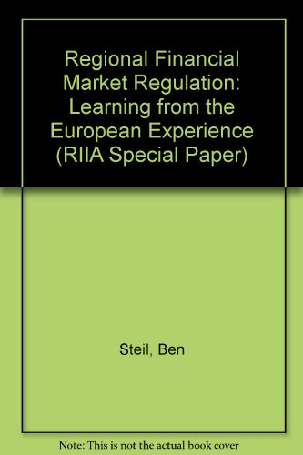 Imagen de archivo de Regional Financial Market Integration: Learning from the European Experience a la venta por PsychoBabel & Skoob Books