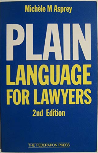 9781862872059: Plain language for lawyers