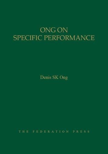 9781862879317: Ong on Specific Performance