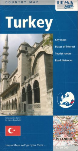 Stock image for Turkey Country Map by Hema (English, Spanish, French, Italian and German Edition) for sale by Book Alley