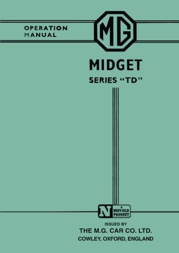 Beispielbild fr MG Midget Series TD Operation Manual zum Verkauf von PBShop.store US