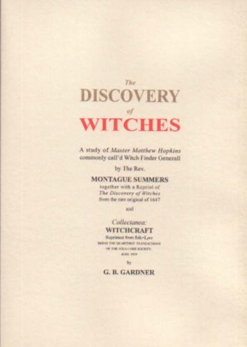 Discovery of Witches (9781872189093) by Montague Summers