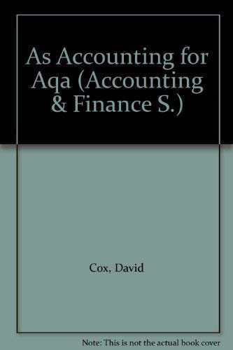Imagen de archivo de AS Accounting for AQA a la venta por AwesomeBooks