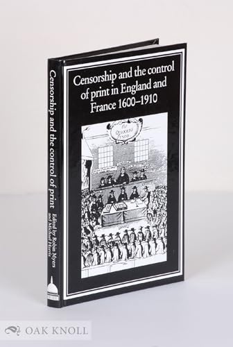 Stock image for Censorship and the Control of Print in England and France 1600 1910: In England and France 1600-1910 for sale by HPB-Red