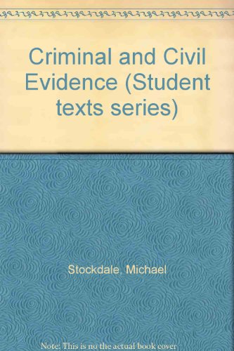 Stock image for Criminal and Civil Evidence (Student texts series) for sale by Reuseabook