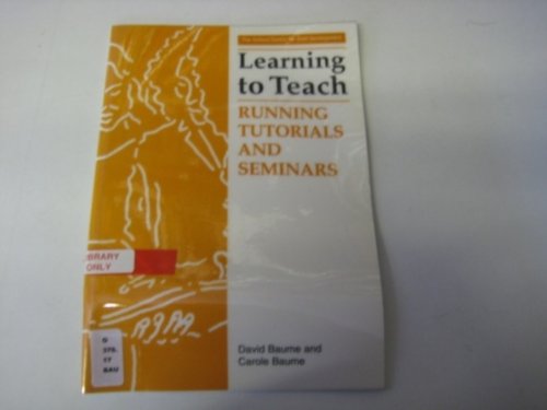 Imagen de archivo de Running Tutorials and Seminars (Learning to Teach S.) a la venta por WorldofBooks