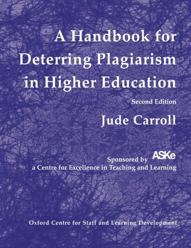 Stock image for A Handbook for Deterring Plagiarism in Higher Education for sale by WorldofBooks