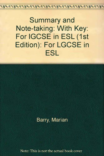 Stock image for Summary and Note-taking, with Key: For LGCSE in ESL for sale by CSG Onlinebuch GMBH