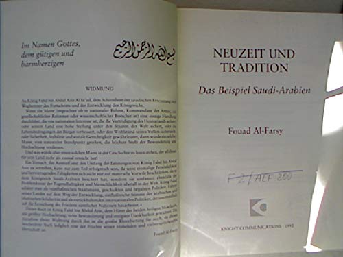 9781874132011: Neuzeit und Tradition - Das Beispiel Saudi-Arabien - AL-FARSY, F.,
