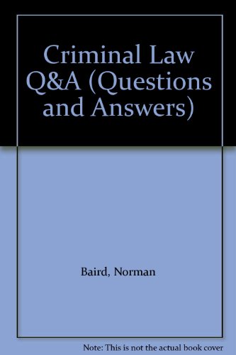 Stock image for Criminal Law Q&A (Questions and Answers) for sale by Wonder Book