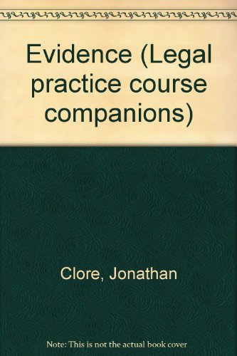 Evidence (Legal Practice Course Companions) (9781874241904) by London Guildhall