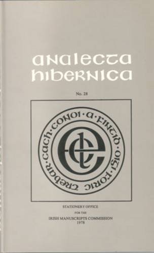 Stock image for Analecta Hibernica 28: Vol 28 for sale by Kennys Bookshop and Art Galleries Ltd.