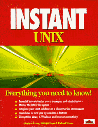 Beispielbild fr Instant UNIX zum Verkauf von Better World Books