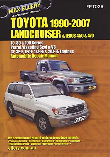 Stock image for Toyota Landcruiser 1990-2005 Auto Repair Manual: Petrol/Gasoline 6 cyl & V8 (Max Ellery's Vehicle Repair Manuals) for sale by Books From California