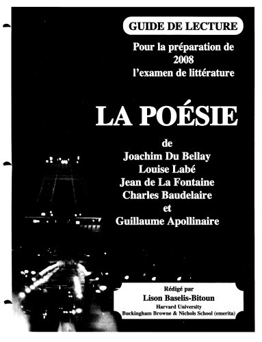 9781877653872: LA Poesie: Guide De Lecture : Pour LA Preparation De 2004 L'Examen De Litterature
