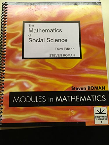 Imagen de archivo de The Mathematics of Social Science (Modules in Mathematics) a la venta por SecondSale